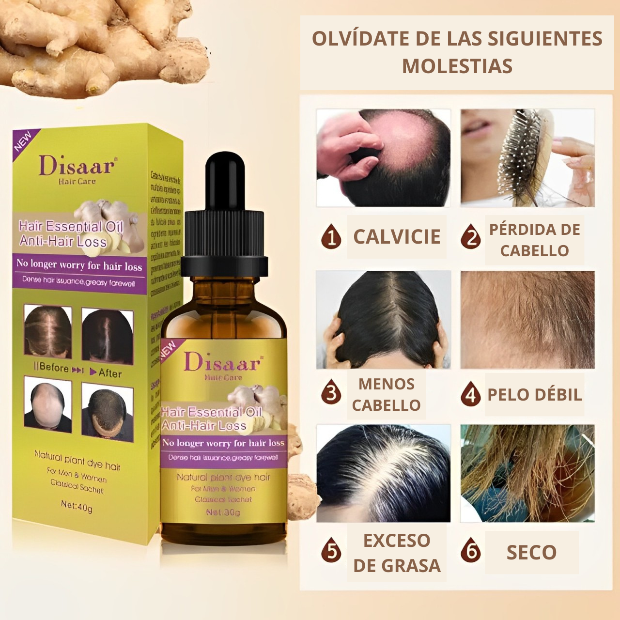 Disaar Hair Care Premium™ Aceite Anticaida Reparador Crecimiento