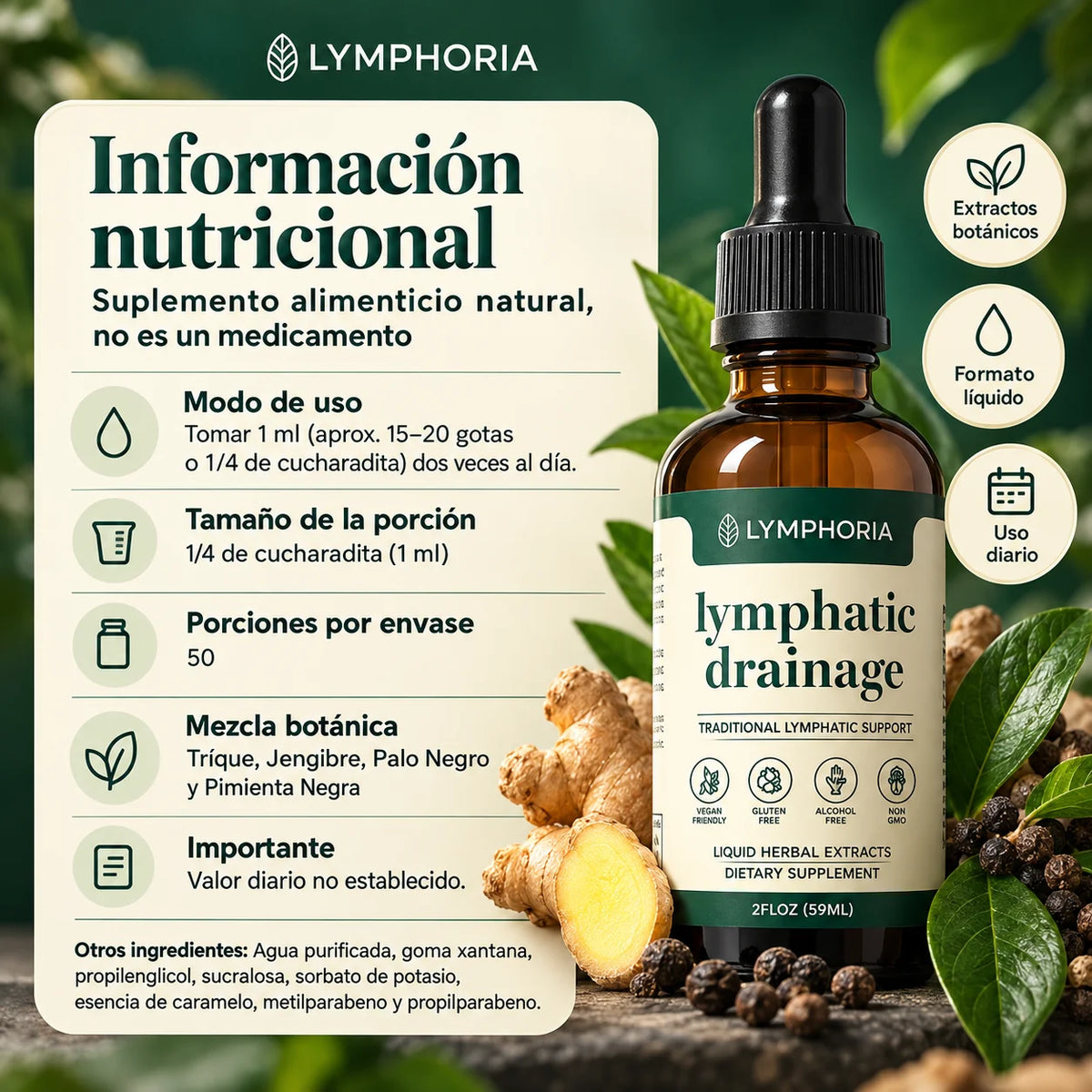 Drenaje Linfático 60 ml - Que la Hinchazón no Decida Cómo Termina tu Día