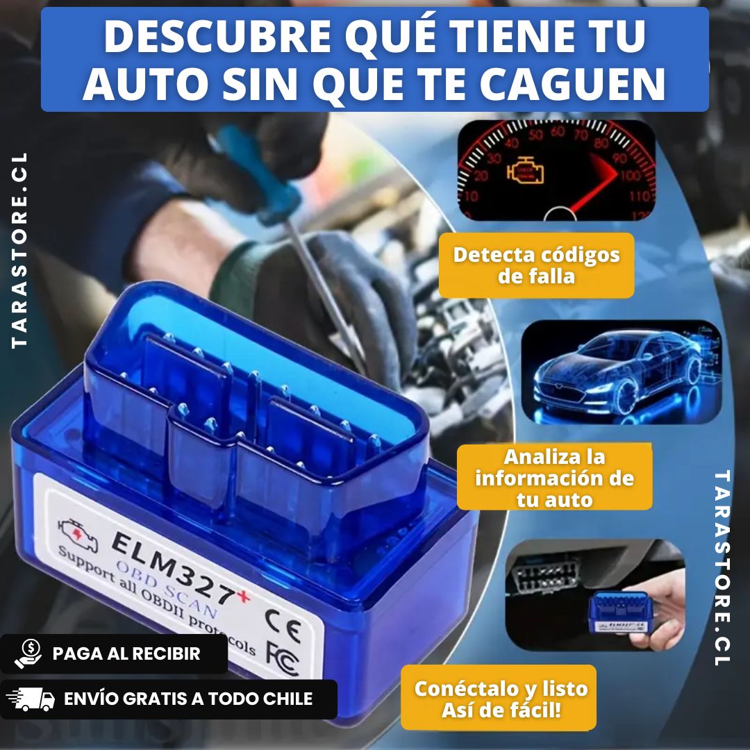 Scanner automotriz Bluetooth OBD 2 Incluye Manual de Uso