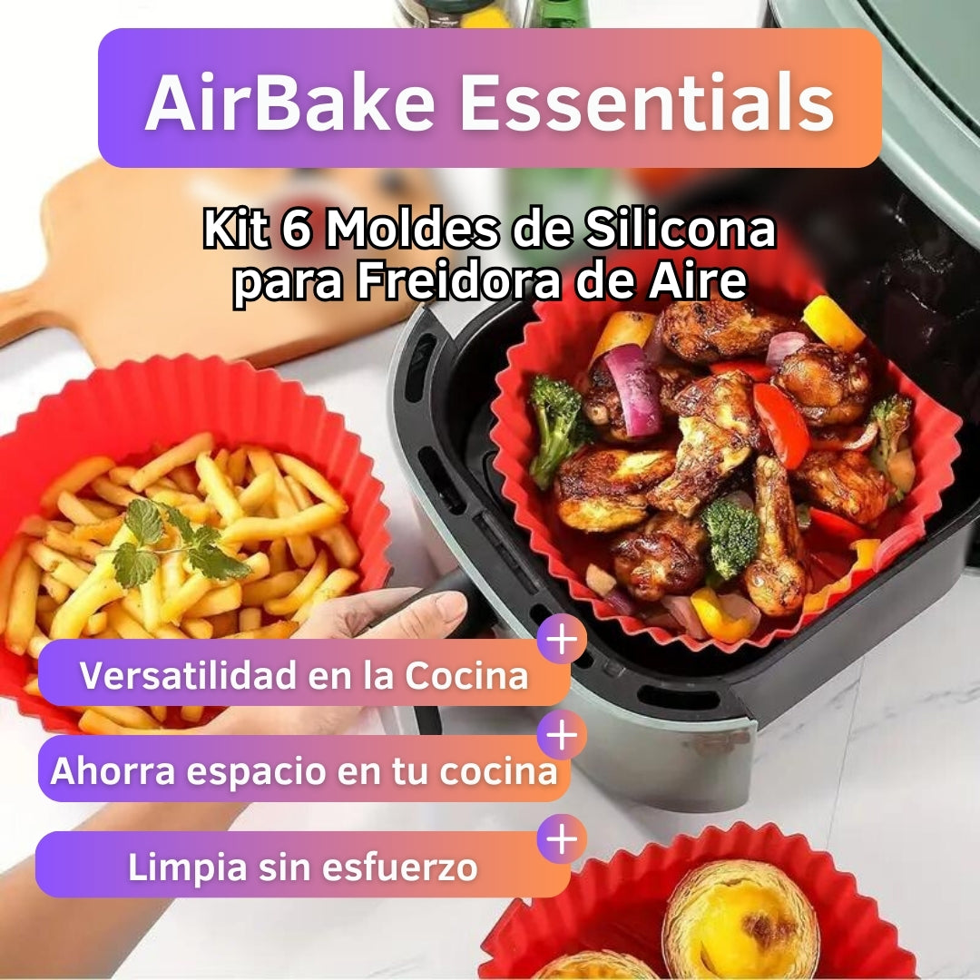 AirBake - 6 Moldes de Silicona para Freidora