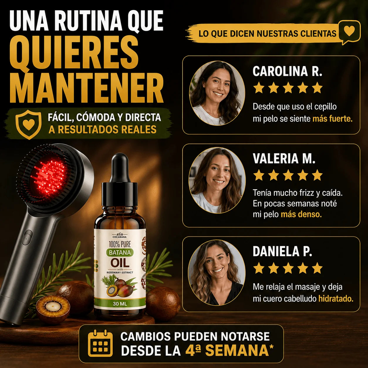 Pack Crecimiento Capilar - Cepillo Masajeador Infrarojo + Aceite de Batana