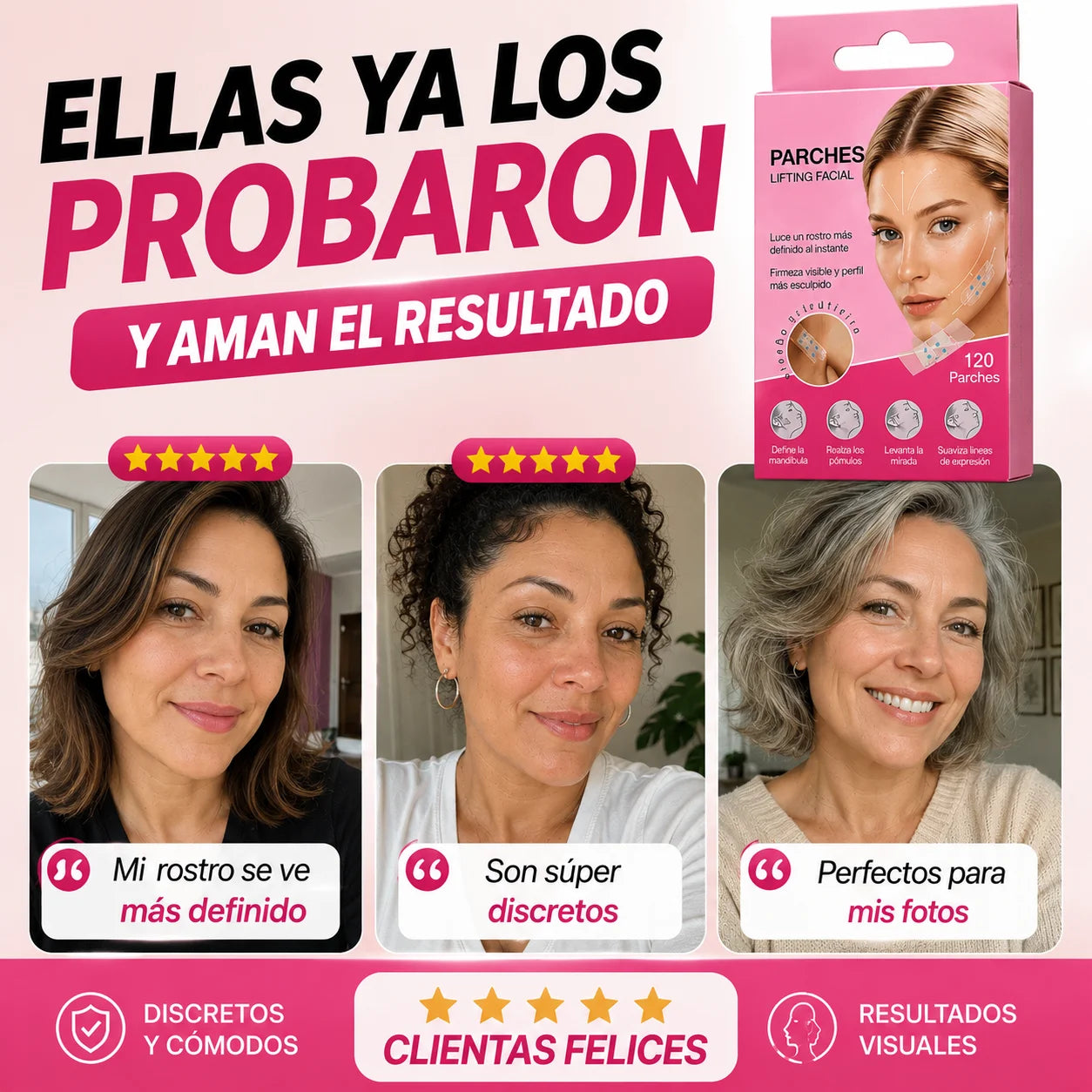 Parches Faciales Efecto Lifting - Olvídate de las Líneas de Expresión