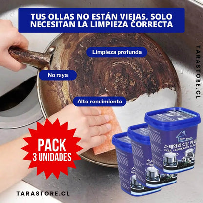 Pack 3 Pastas Limpia Ollas, Encimeras, Hornos, Campanas - Adiós Manchas y Óxido en la Cocina