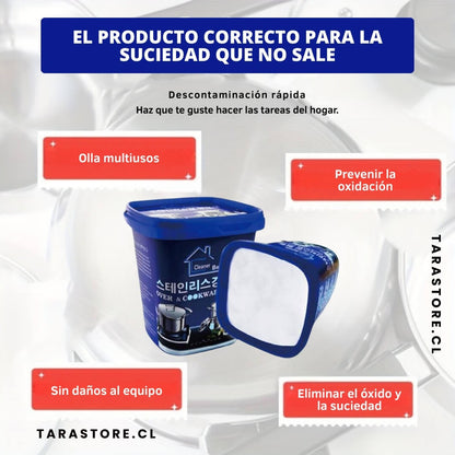 Pack 3 Pastas Limpia Ollas, Encimeras, Hornos, Campanas - Adiós Manchas y Óxido en la Cocina