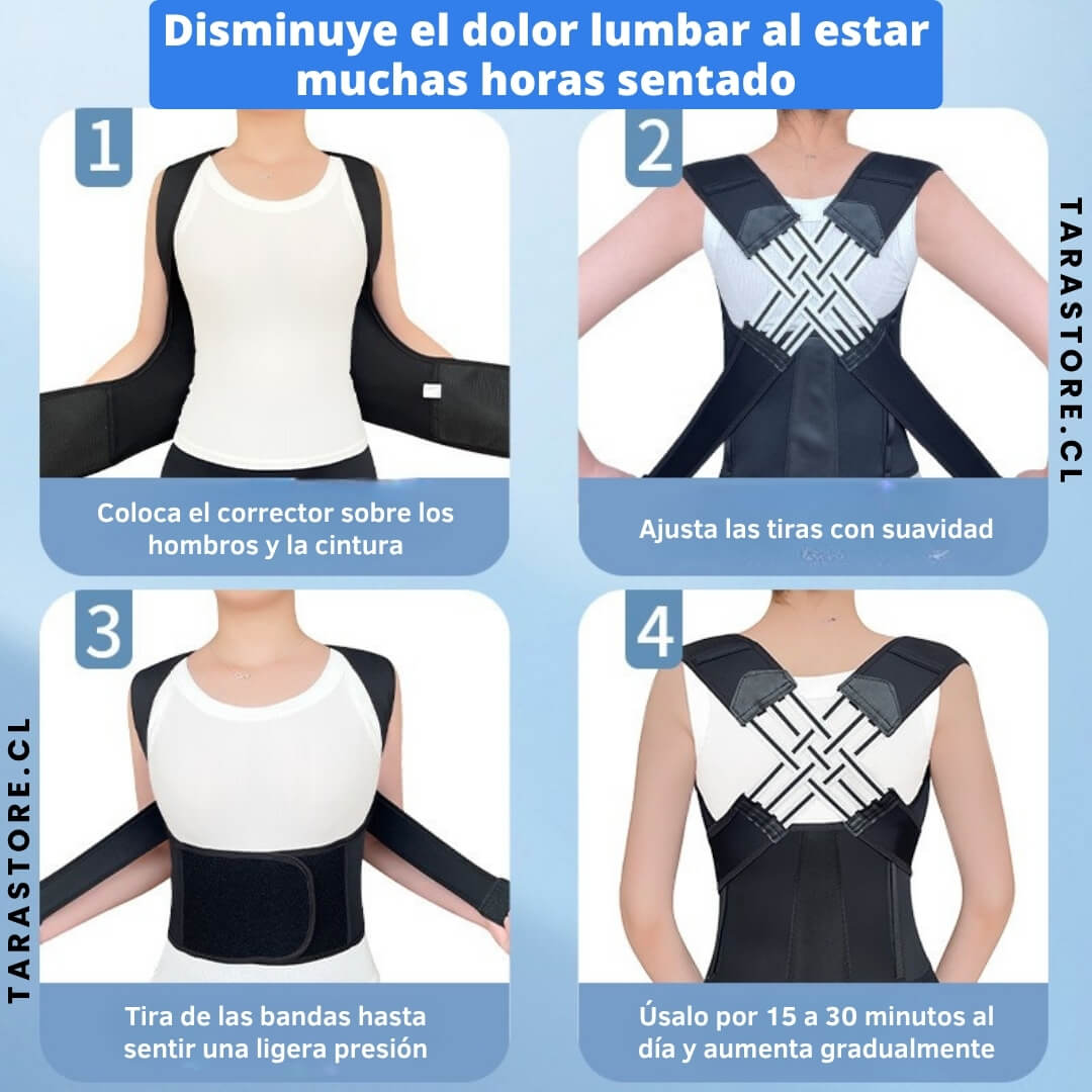 Corrector Postura Ortopédico | Alivia dolor espalda, lumbar y corrige mala postura