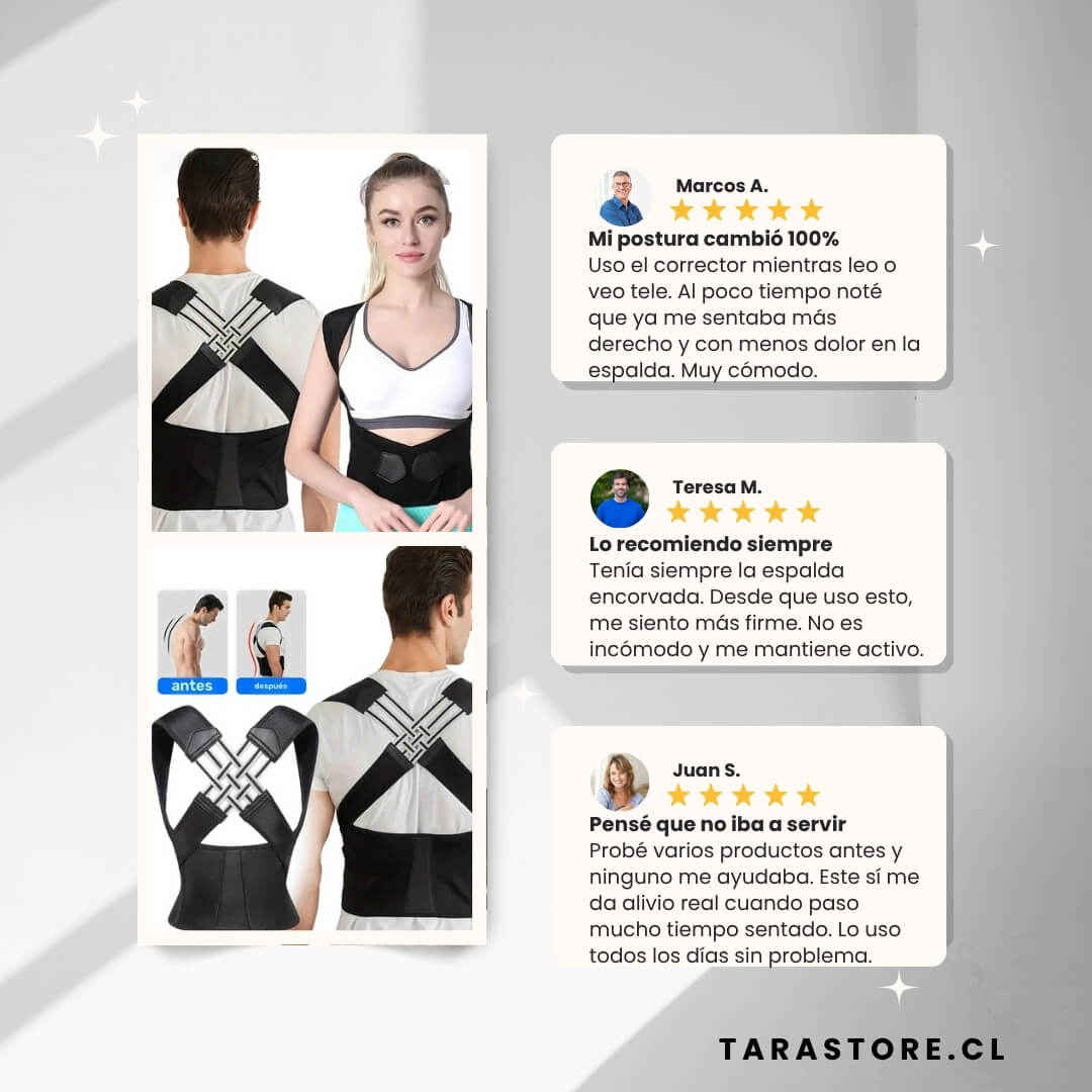 Corrector Postura Ortopédico | Alivia dolor espalda, lumbar y corrige mala postura