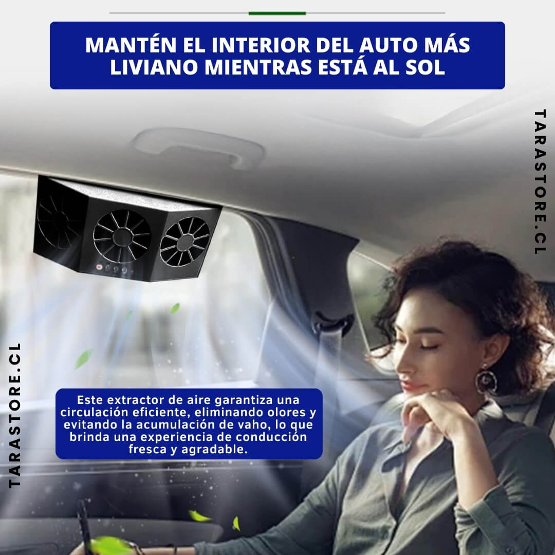 Ventilador Solar Para Vehículos - Interior libre del calor y malos olores