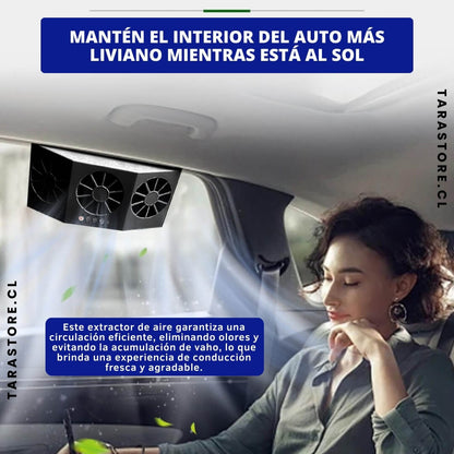 Ventilador Solar Para Vehículos - Interior libre del calor y malos olores