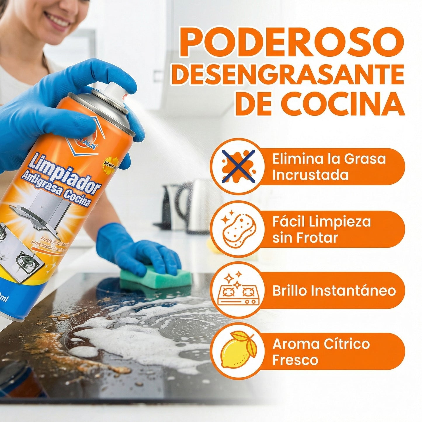Súper Limpiador Anti Grasa Para Cocina - Elimina Grasa En Minutos