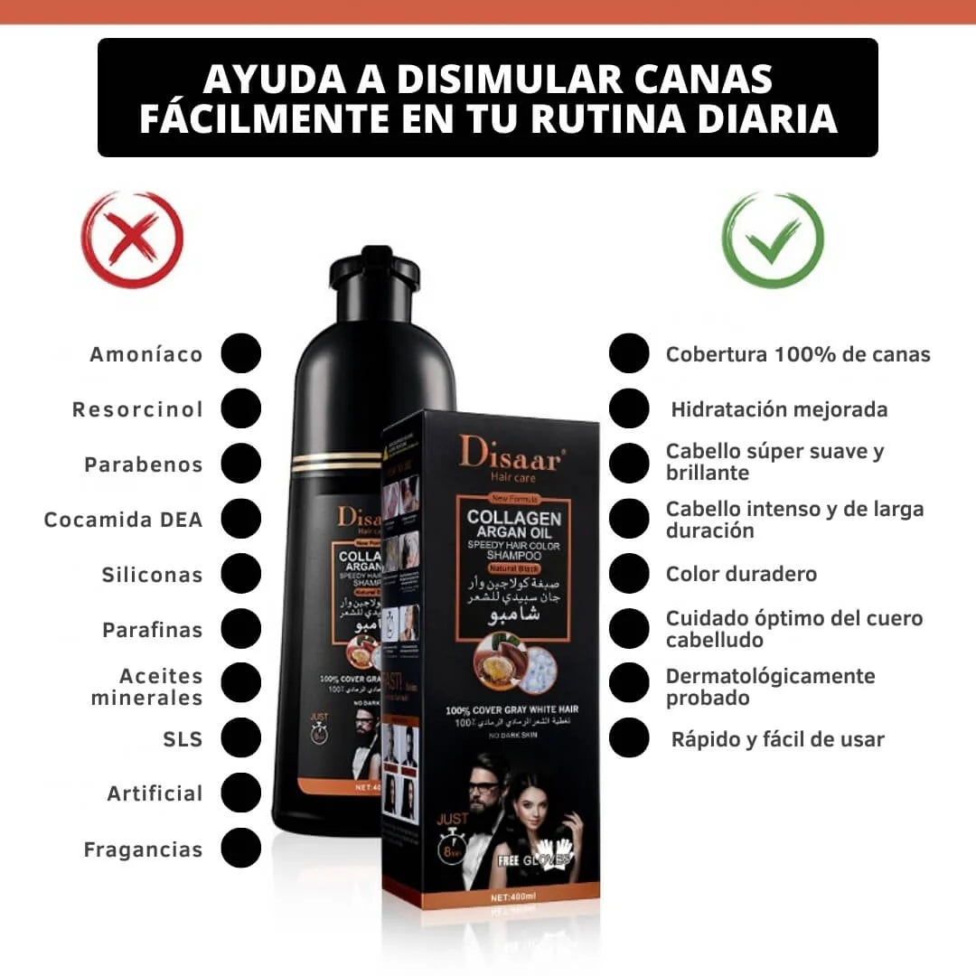Shampoo Pinta Canas - Cubre canas fácilmente mientras lavas tu cabello