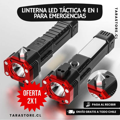 Linterna LED Táctica 4 en 1 Emergencias OFERTA 2x1