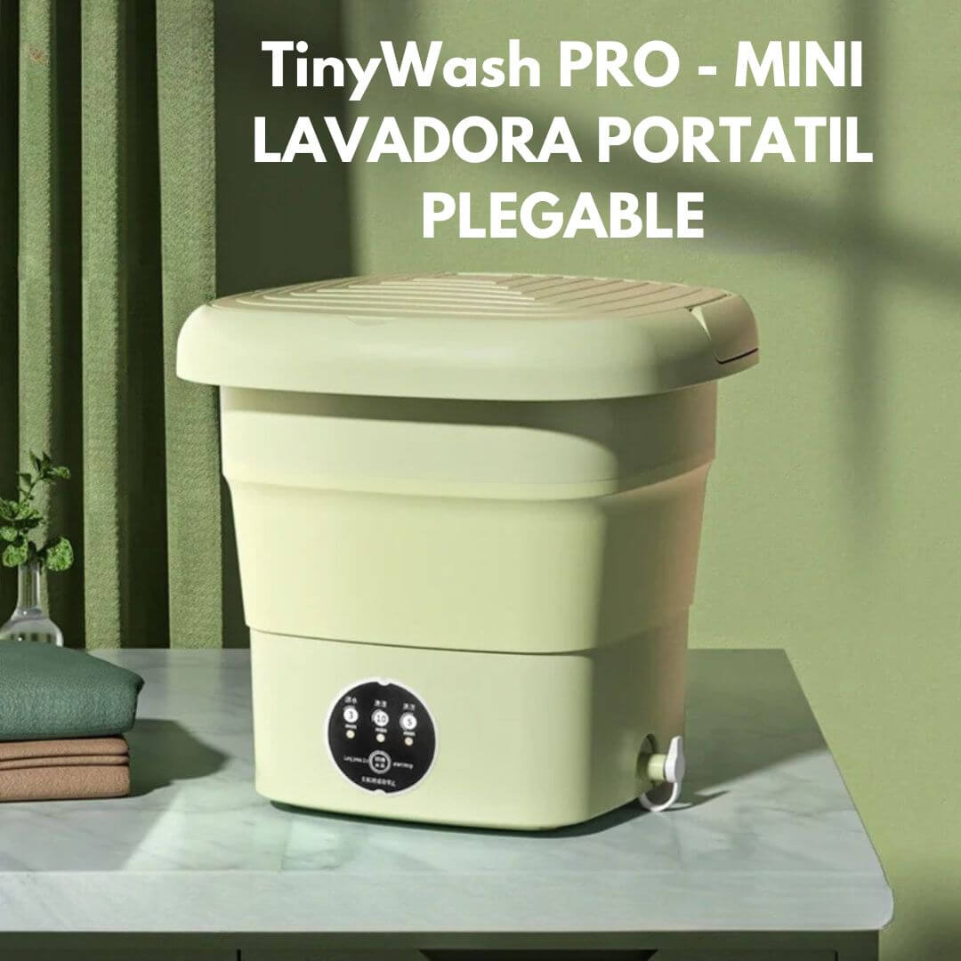 TinyWash PRO - MINI LAVADORA PORTATIL PLEGABLE (Gratis 30 mini jabones 🎁)