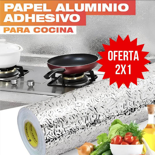 PAPEL ALUMINIO AUTOADHESIVO COCINA - SÚPER PROMOCIÓN 2X1 🎁