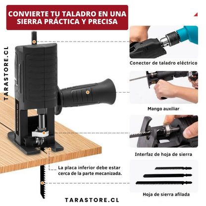 Adaptador Sierra Caladora Para Taladro Cortes Precisos y Fácil de Maniobrar