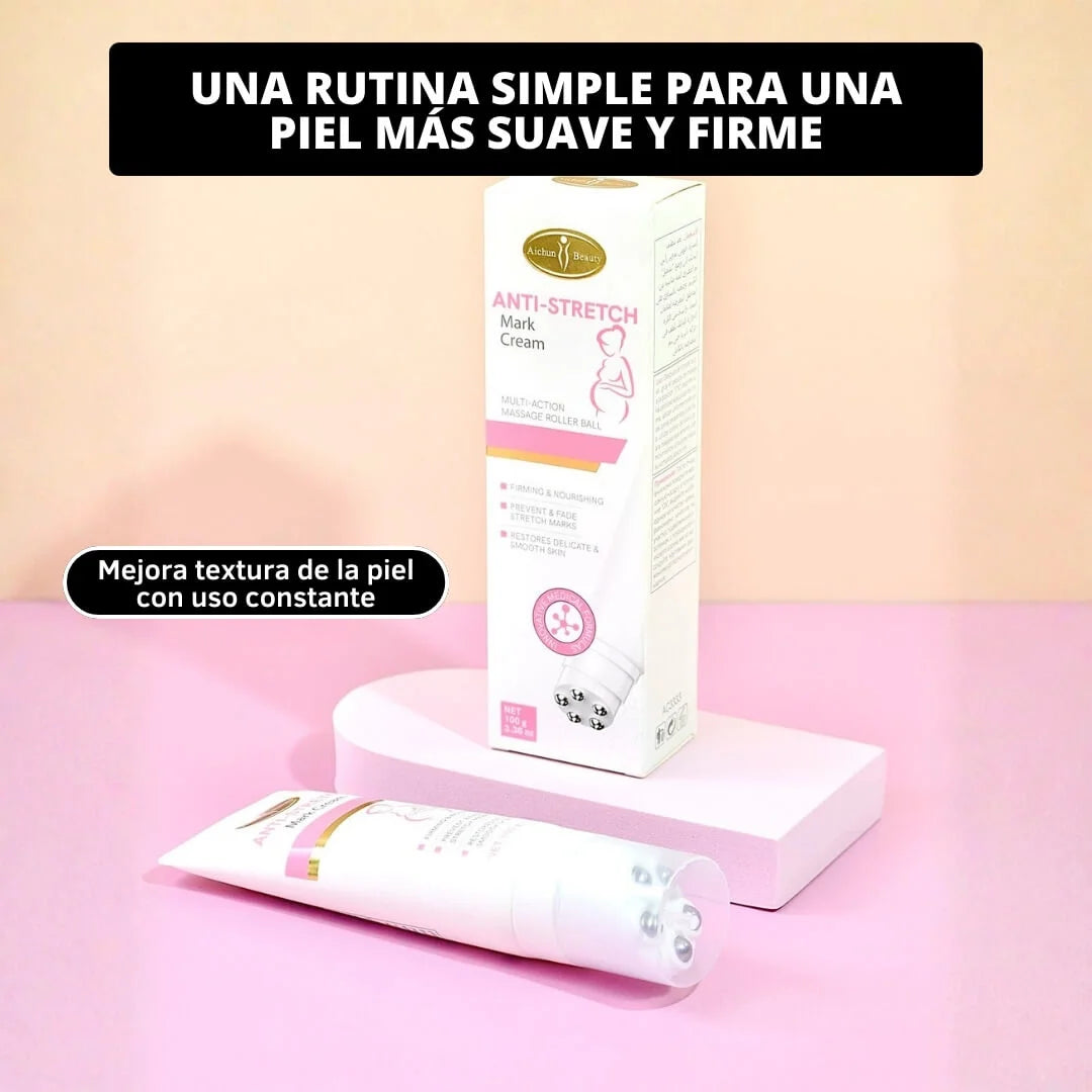 Crema Reduce Estrías Con Masajeador Roller