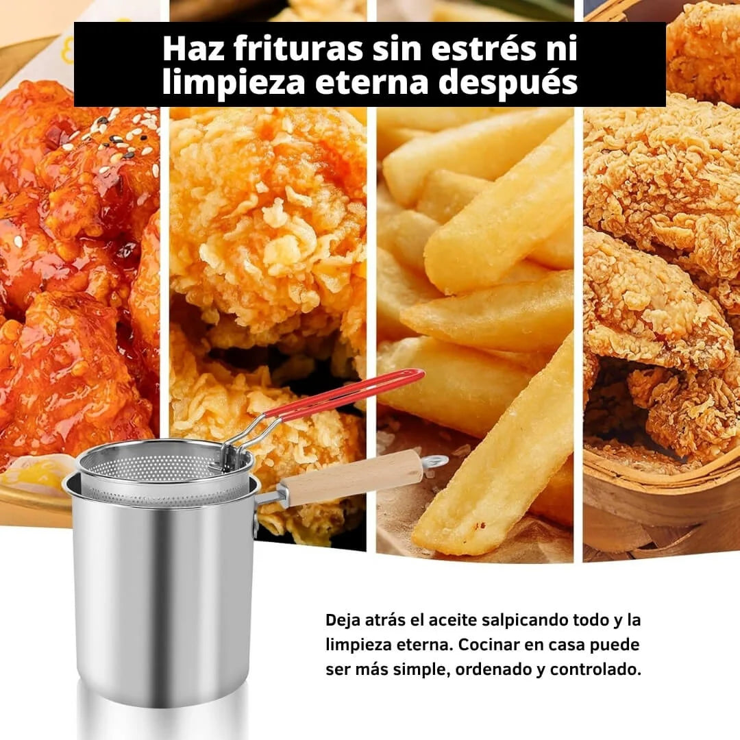 Olla Freidora Multiusos ChefPro™ Acero Inoxidable Tecnología Europea Incluye Tapa