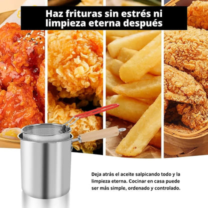Olla Freidora Multiusos ChefPro™ Acero Inoxidable Tecnología Europea Incluye Tapa