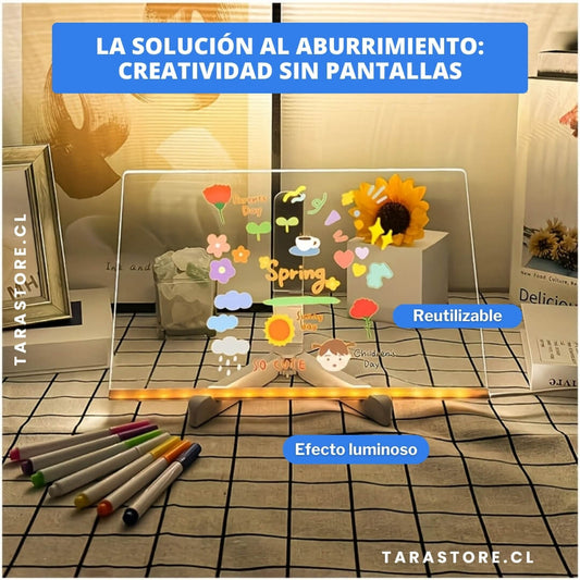 Pizarra Mágica Con Luz y Lápices Creatividad Inspiración