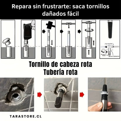 Juego 5 piezas extractor de pernos y tornillos