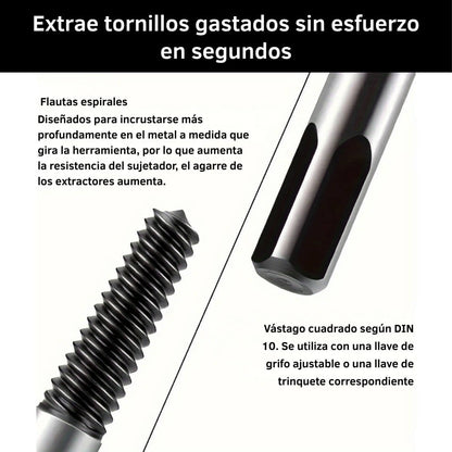 Juego 5 piezas extractor de pernos y tornillos