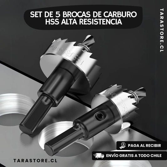 Set De 5 Brocas carburo HSS Alta Resistencia