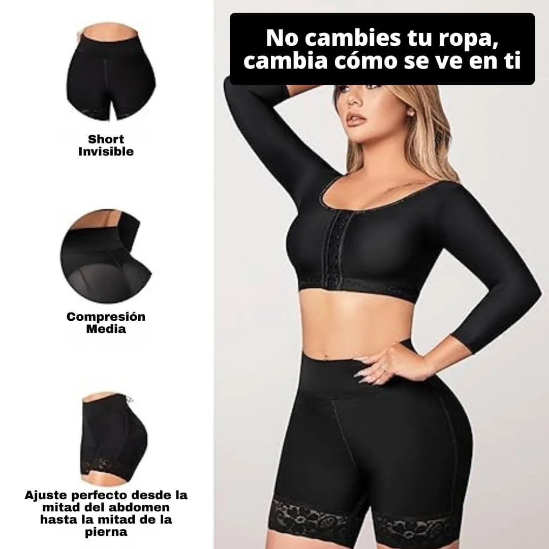 Faja Short Levanta Cola y Moldea Abdomen de Forma Natural