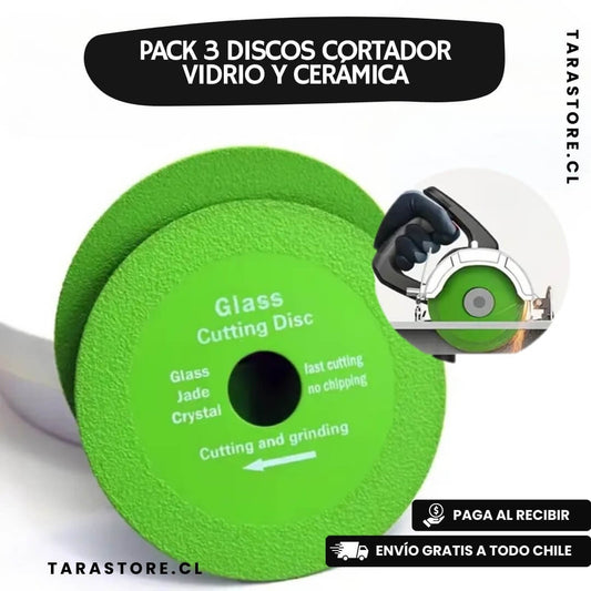 Pack 3 Discos Cortador De Vidrio Y Cerámica