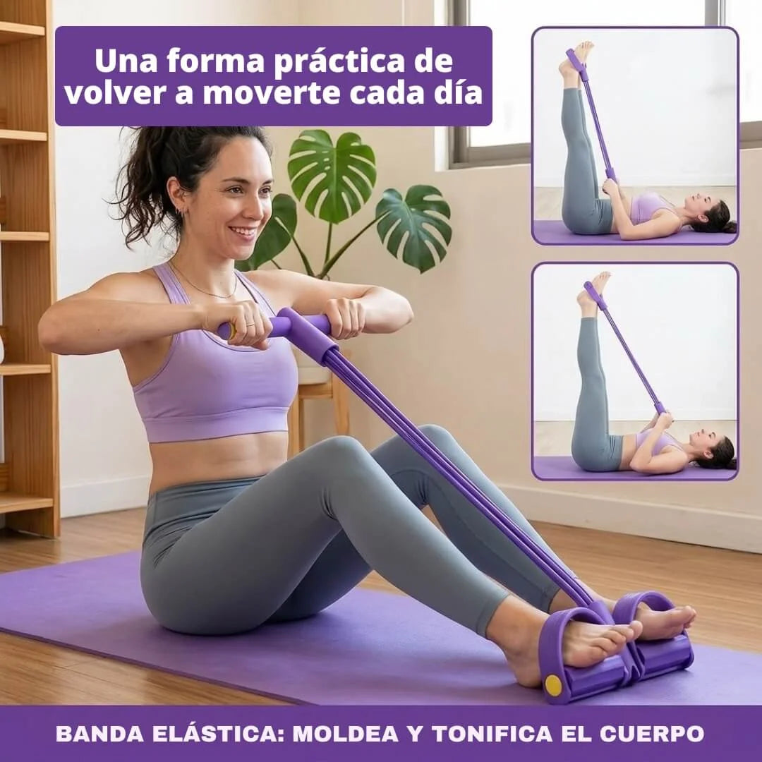 Banda Elástica con Pedal — Tonifica Cuerpo Completo desde Casa