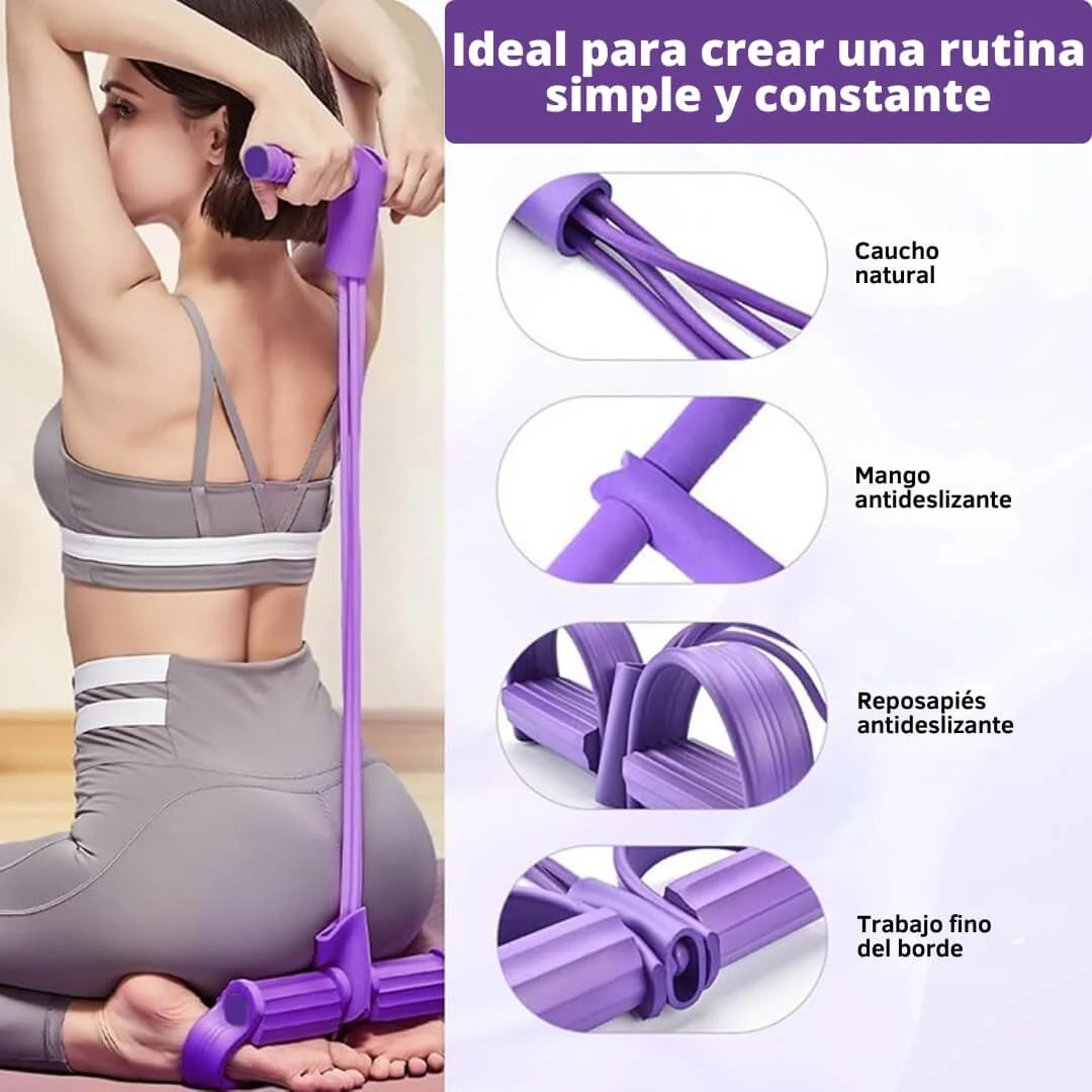 Banda Elástica con Pedal — Tonifica Cuerpo Completo desde Casa