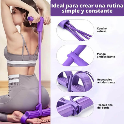 Banda Elástica con Pedal — Tonifica Cuerpo Completo desde Casa