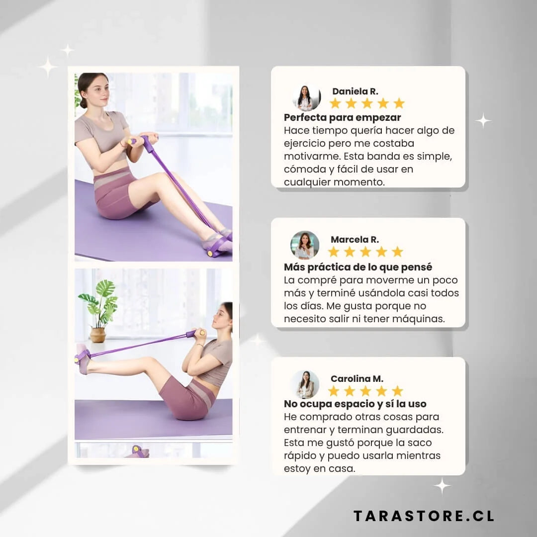 Banda Elástica con Pedal — Tonifica Cuerpo Completo desde Casa