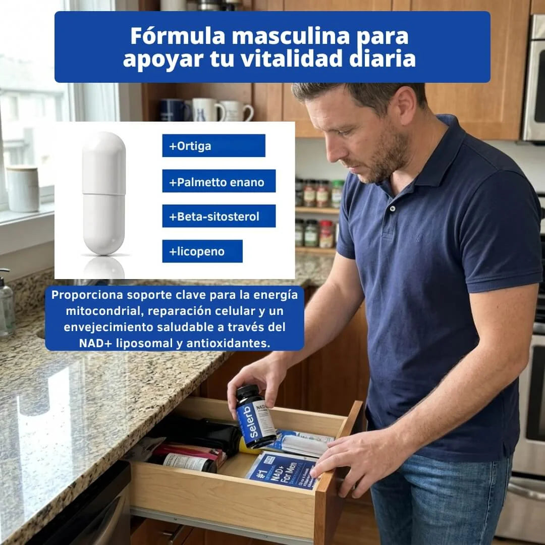 Selerb NAD+ Men's Complex — Energía, Enfoque y Vitalidad | 60 Cápsulas