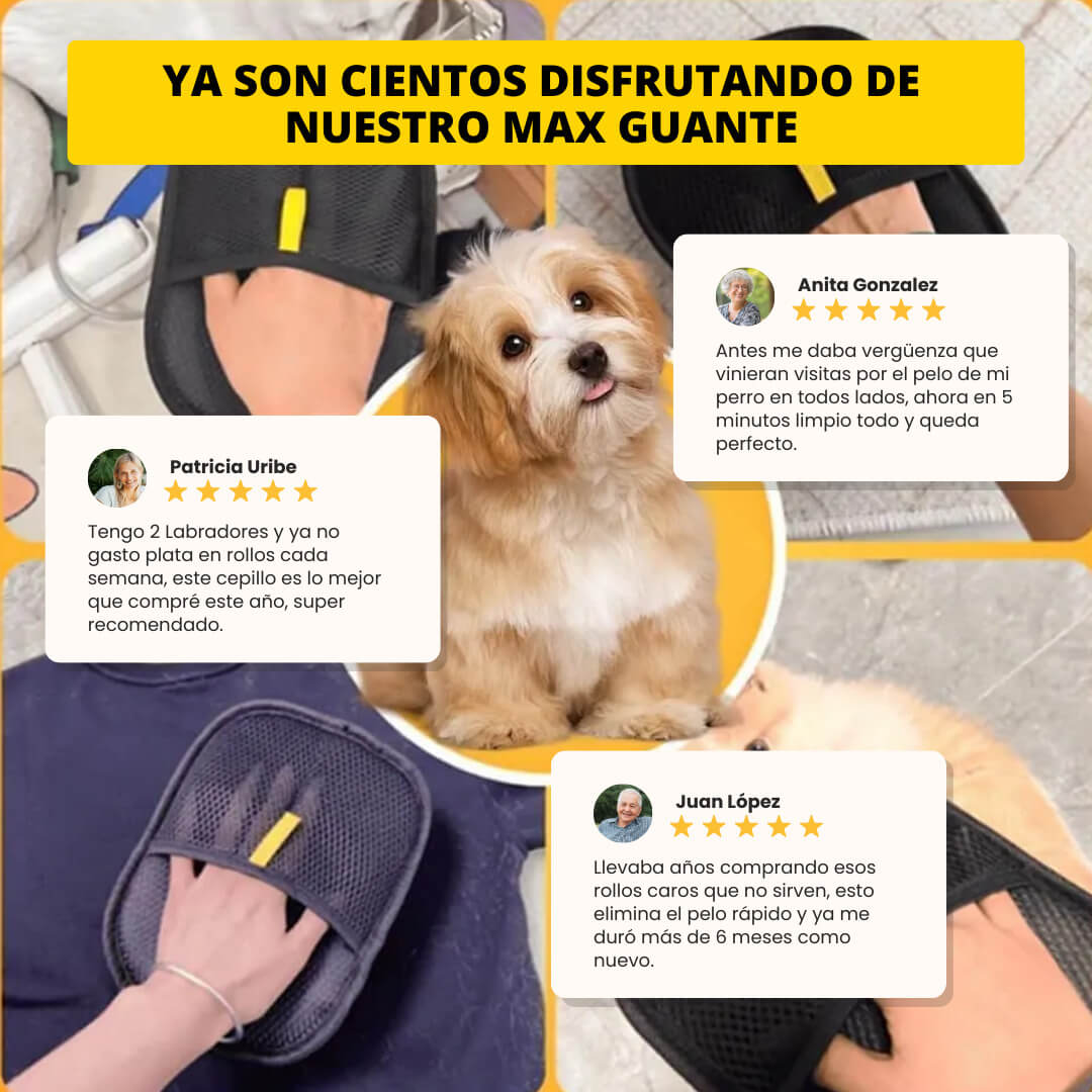Max Guante Quita el Pelo De Tu Mascota - Sirve también para ropa y sillón