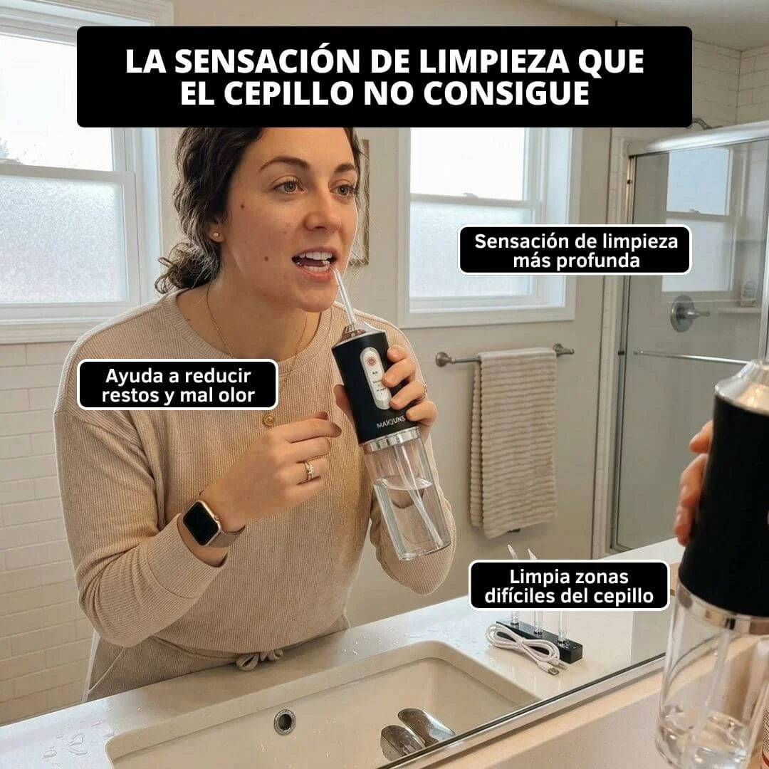 Irrigador Bucal Portátil — Limpieza Profunda Donde el Cepillo No Llega
