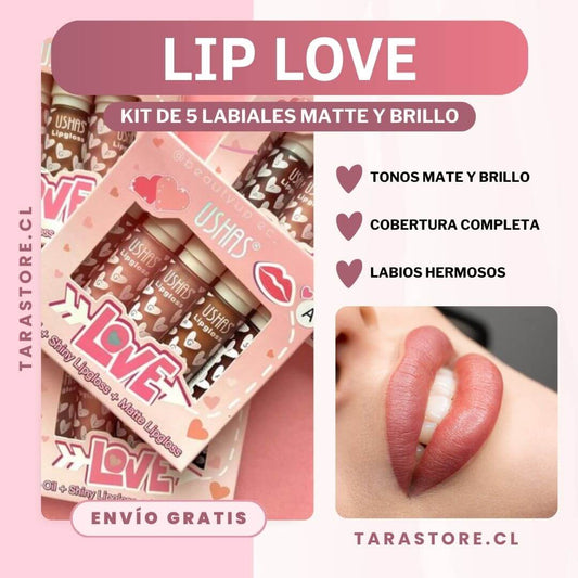 Kit 5 labiales matte y brillo