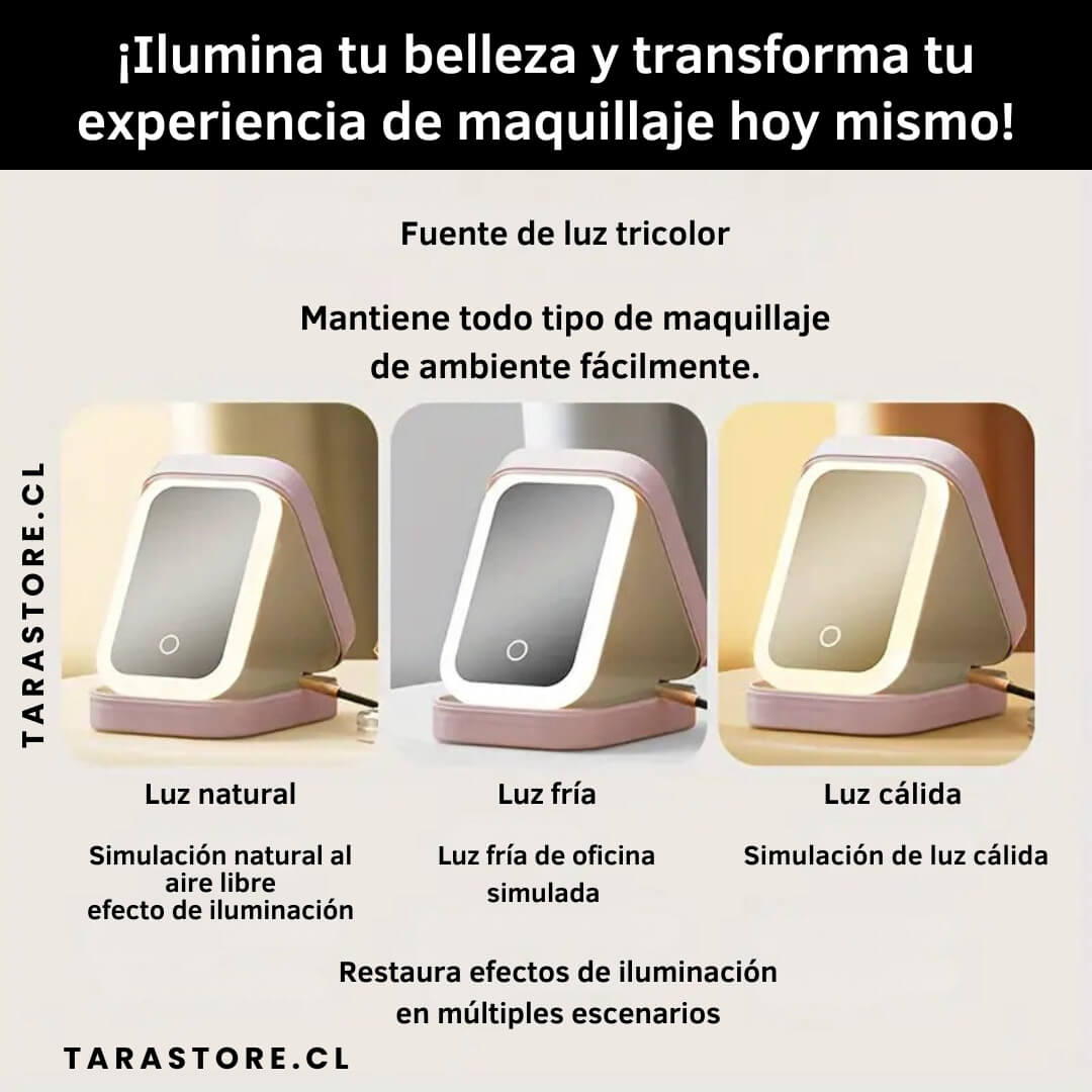 Cosmetiquero Portátil Con Luz Led