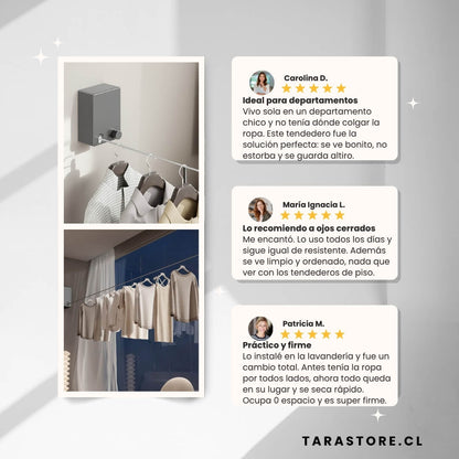 Tendedero De Ropa Retráctil Ahorra Espacio