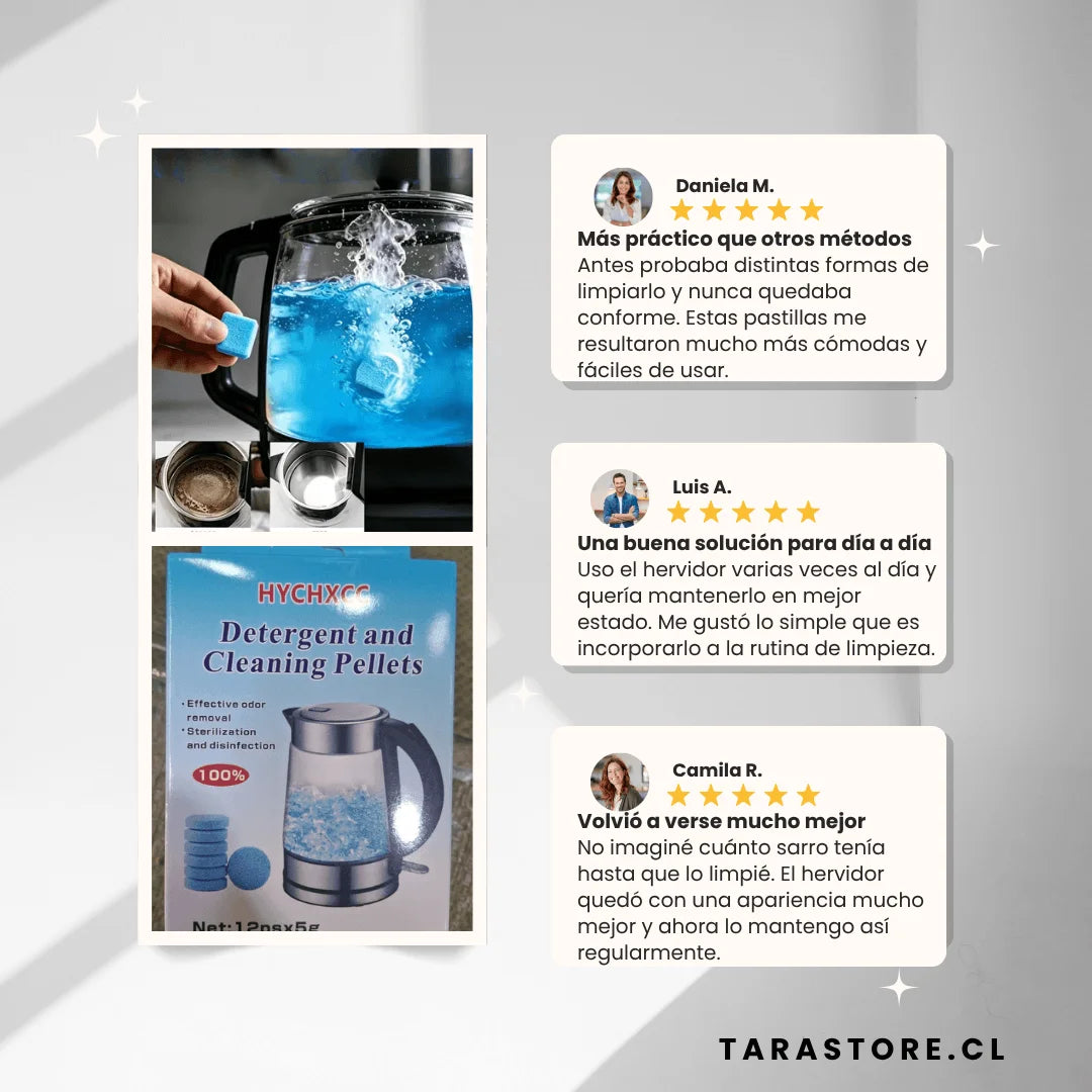 Pastillas Anti Sarro para Hervidor Tetera Termos — Pack 2x1 | 24 Pastillas