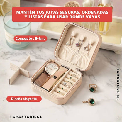 Elegancia Mini Joyero Rosa Para anillos, aretes, colgantes, relojes | Estilo y Elegancia