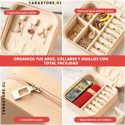 Elegancia Mini Joyero Rosa Para anillos, aretes, colgantes, relojes | Estilo y Elegancia