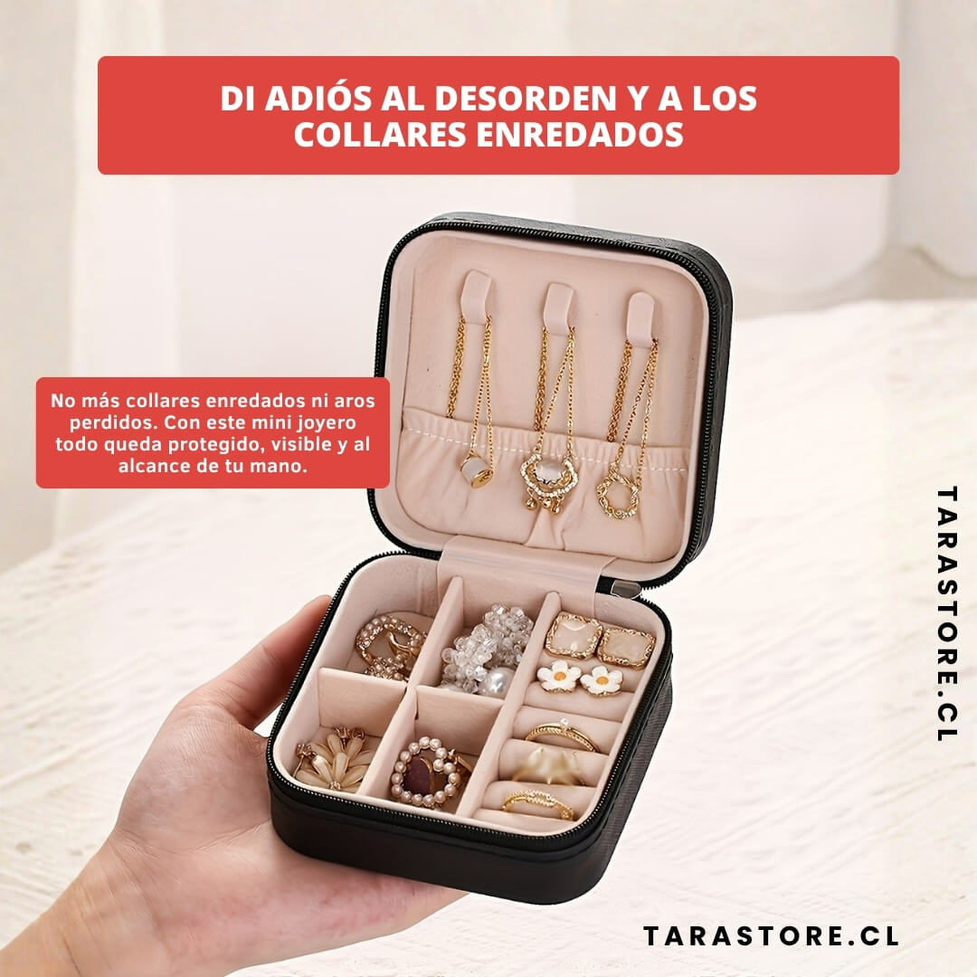 Elegancia Mini Joyero Rosa Para anillos, aretes, colgantes, relojes | Estilo y Elegancia