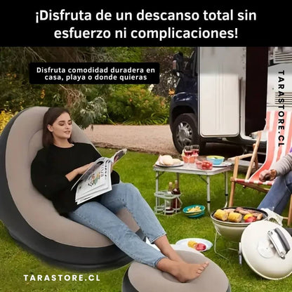 Pack Descanso Sofá y Reposa Pies Inflable
