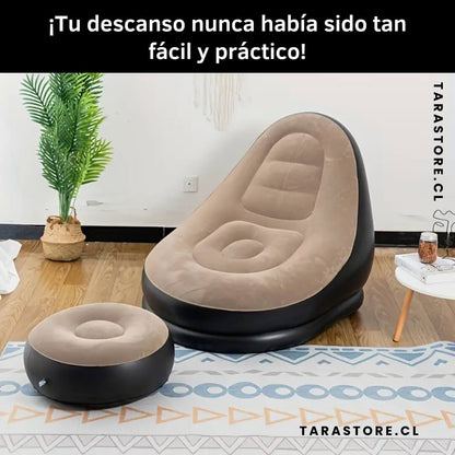 Pack Descanso Sofá y Reposa Pies Inflable