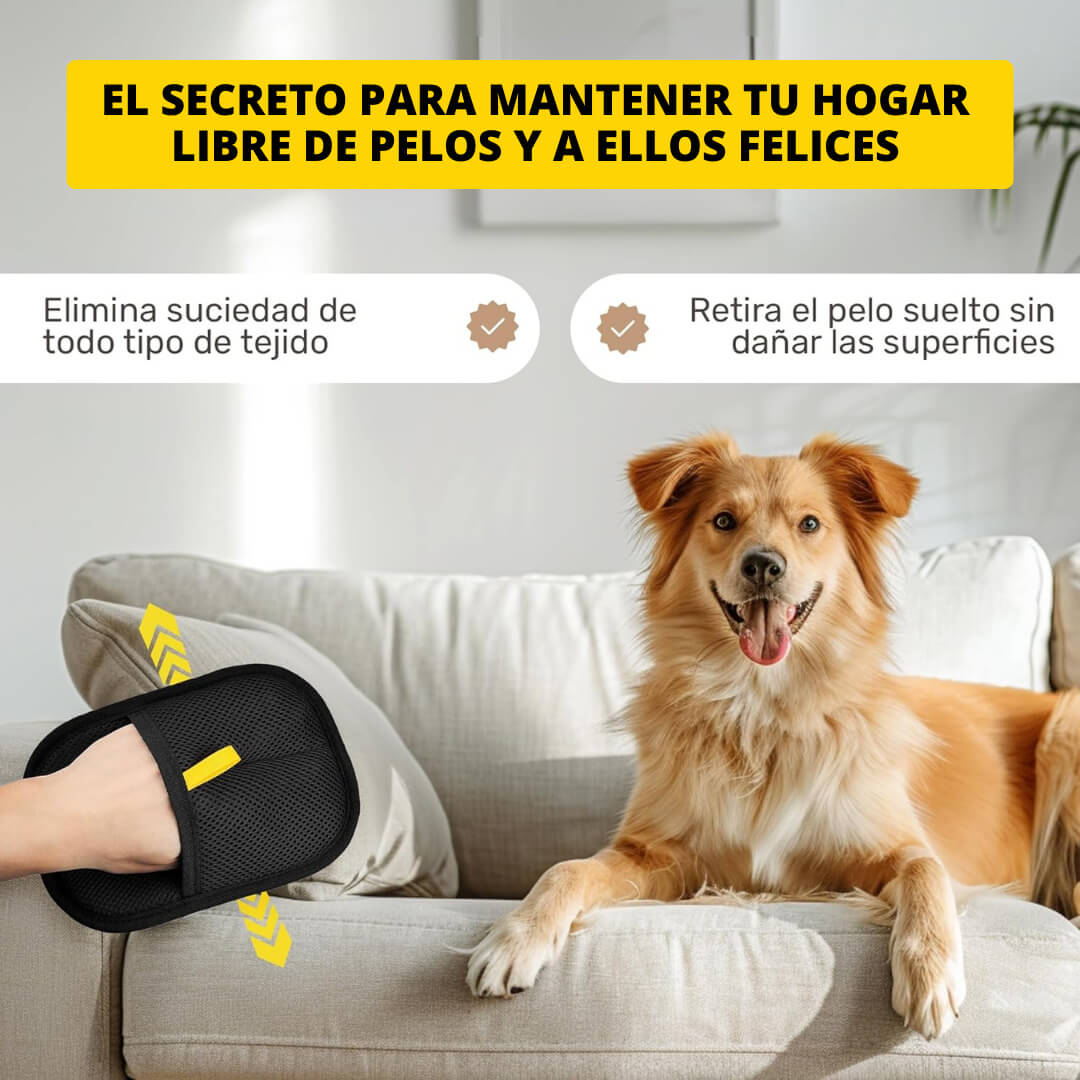 Max Guante Quita el Pelo De Tu Mascota - Sirve también para ropa y sillón