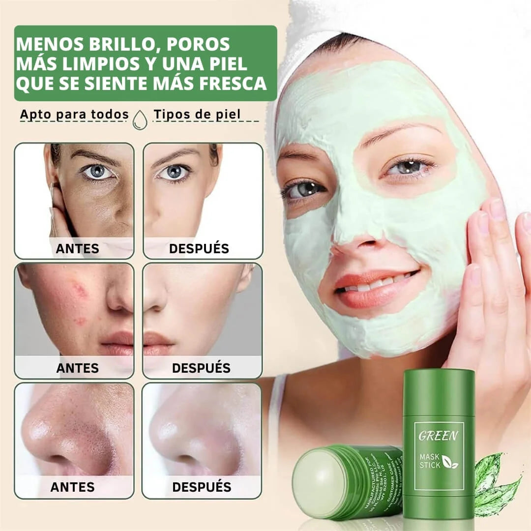 Pack 2 Mascarillas de Te Verde Natural - Purifica tu piel en minutos