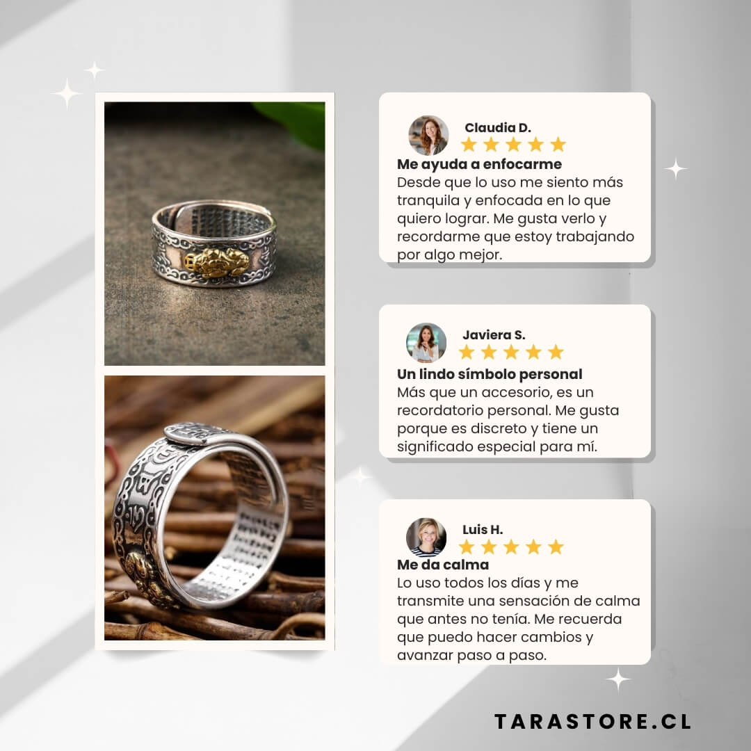 Anillo Ajustable Feng Shui - Dinero, Prosperidad, Abundancia y Protección