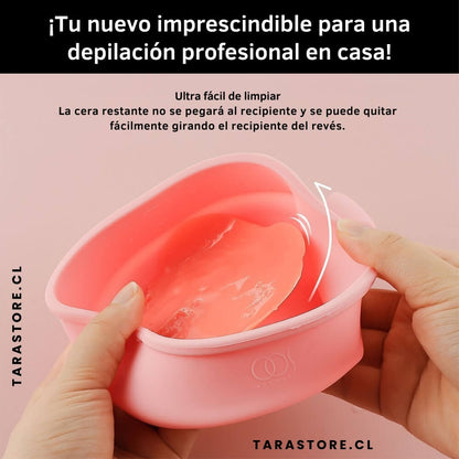 Mini Calentador de Cera de Silicona Rosa