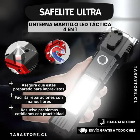 Linterna Martillo LED Táctica 4 en 1