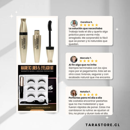 Set Pestañas Magnéticas + Máscara de Pestaña de Regalo - Lleva tu mirada a otro nivel