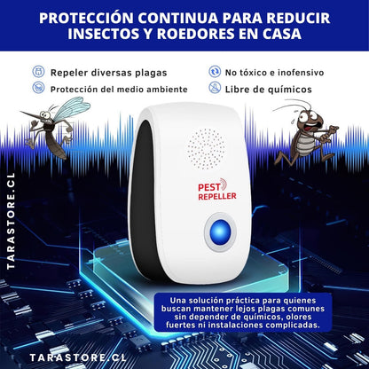 Pack 2 Repelentes Ultrasónico Anti Plagas - No Más Ratones Arañas Cucarachas